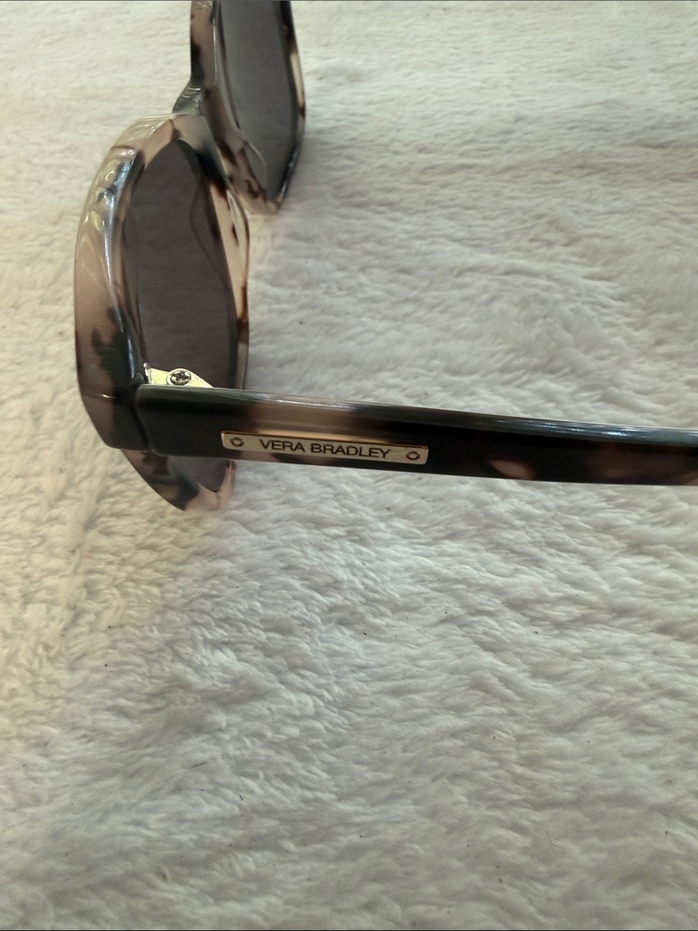 Vera Bradley Charlene Blush Pink Spotted Brown Designer Sunglasses - Picture 6 of 9